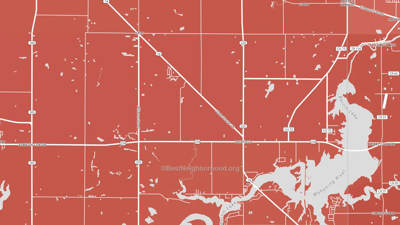 Deerfield, OH block-group political-lean map