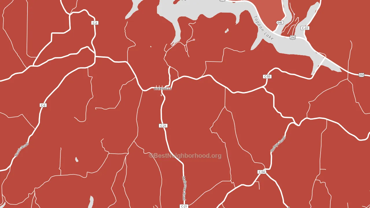 Deersville, OH block-group political-lean map
