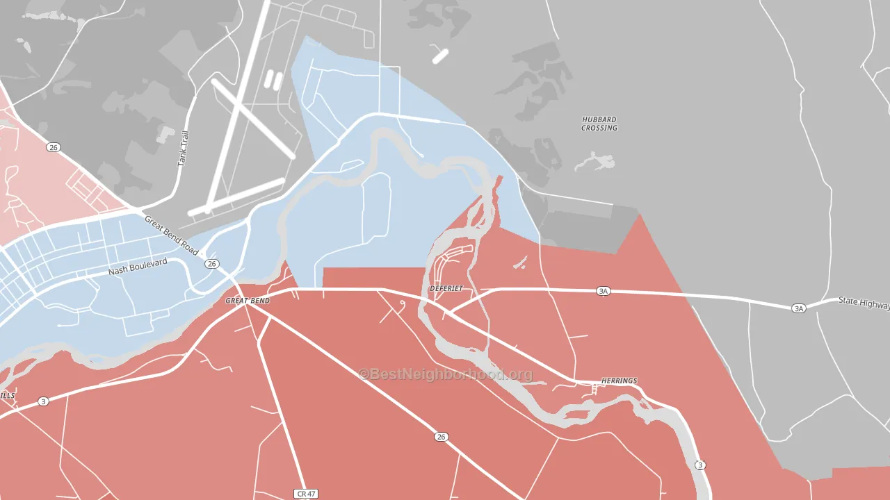 Deferiet, NY block-group political-lean map