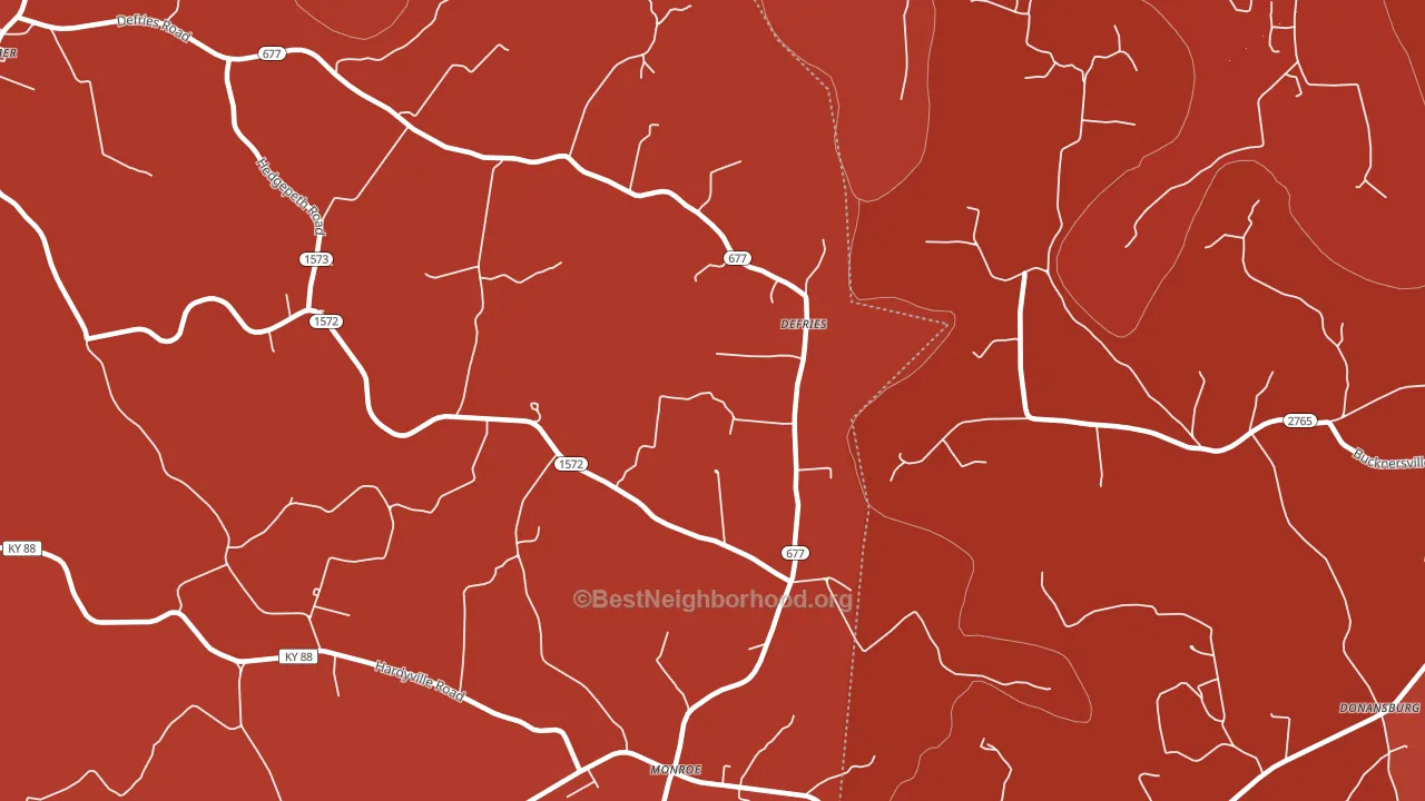 Defries, KY block-group political-lean map