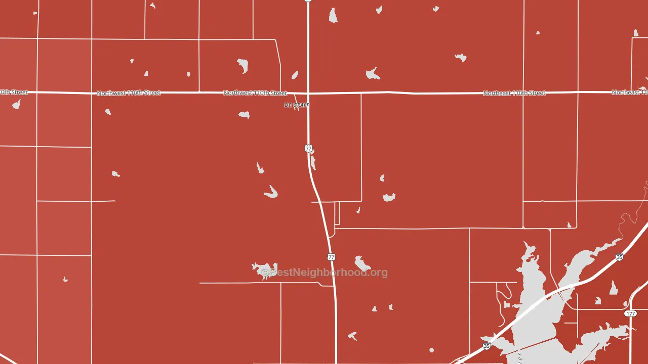 DeGraff, KS block-group political-lean map