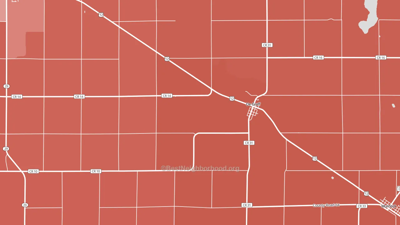 DeGraff, MN block-group political-lean map