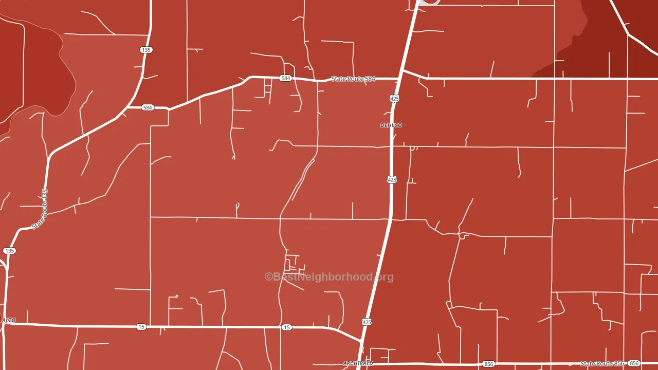 Dehlco, LA block-group political-lean map