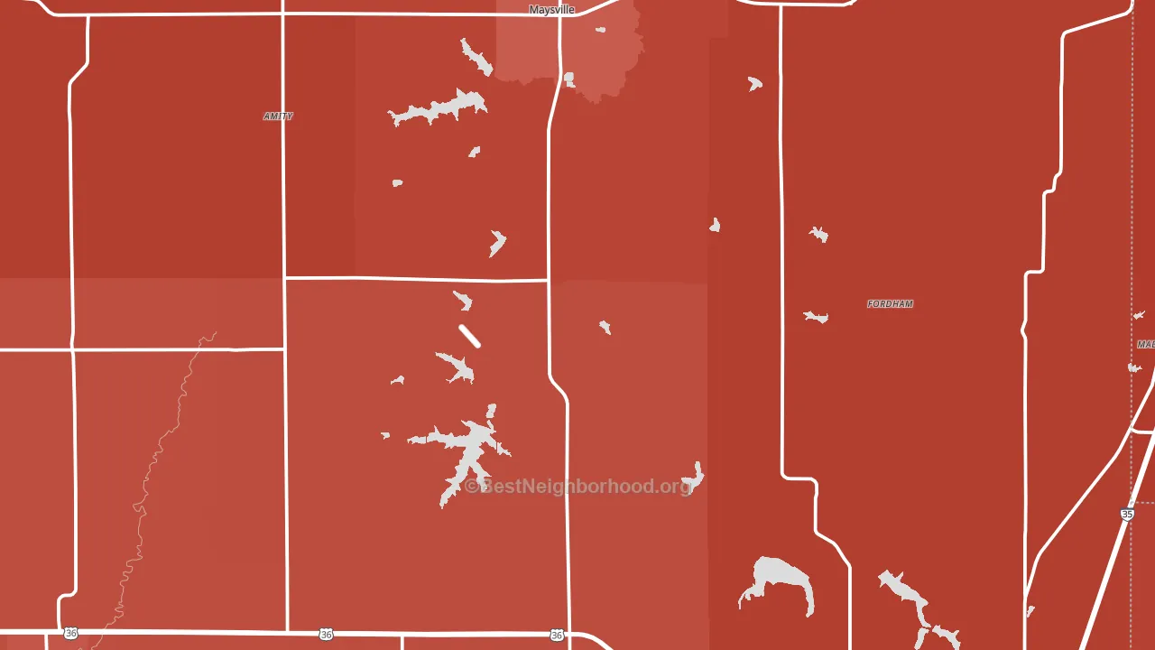 DeKalb County, MO block-group political-lean map