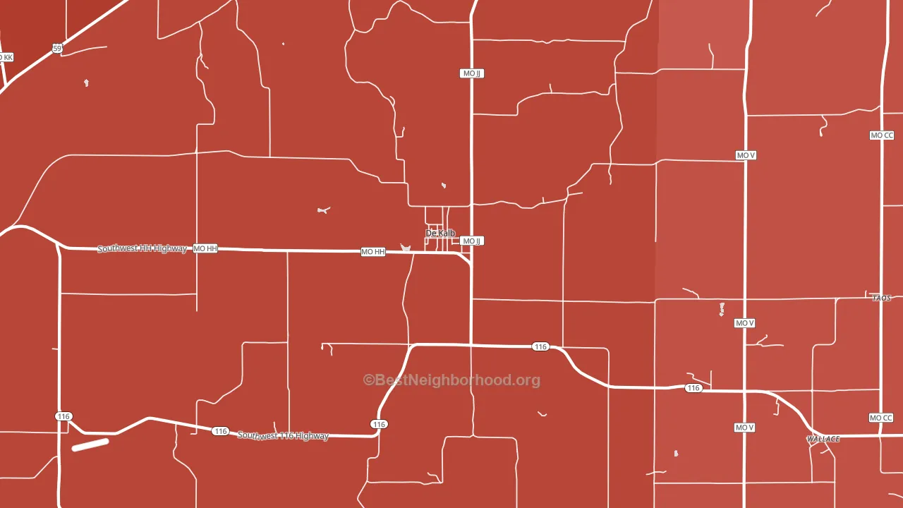 DeKalb, MO block-group political-lean map