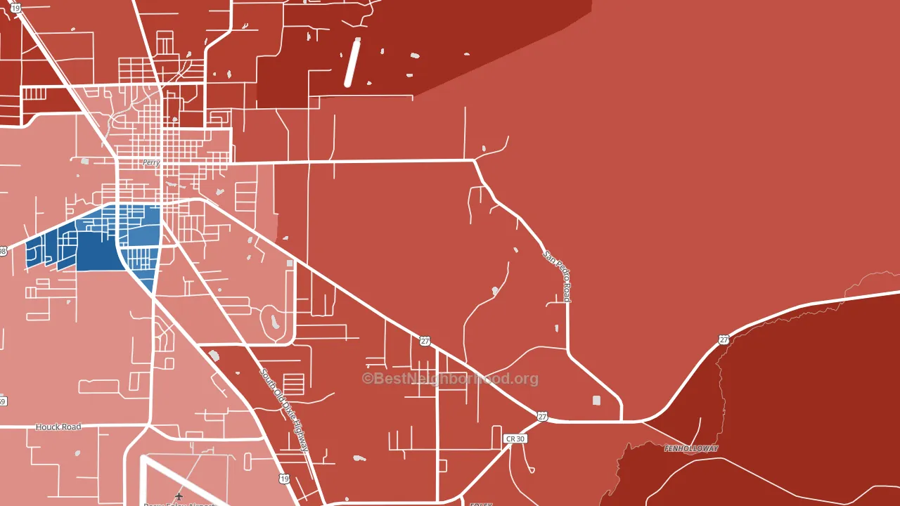 Dekle Beach, FL block-group political-lean map