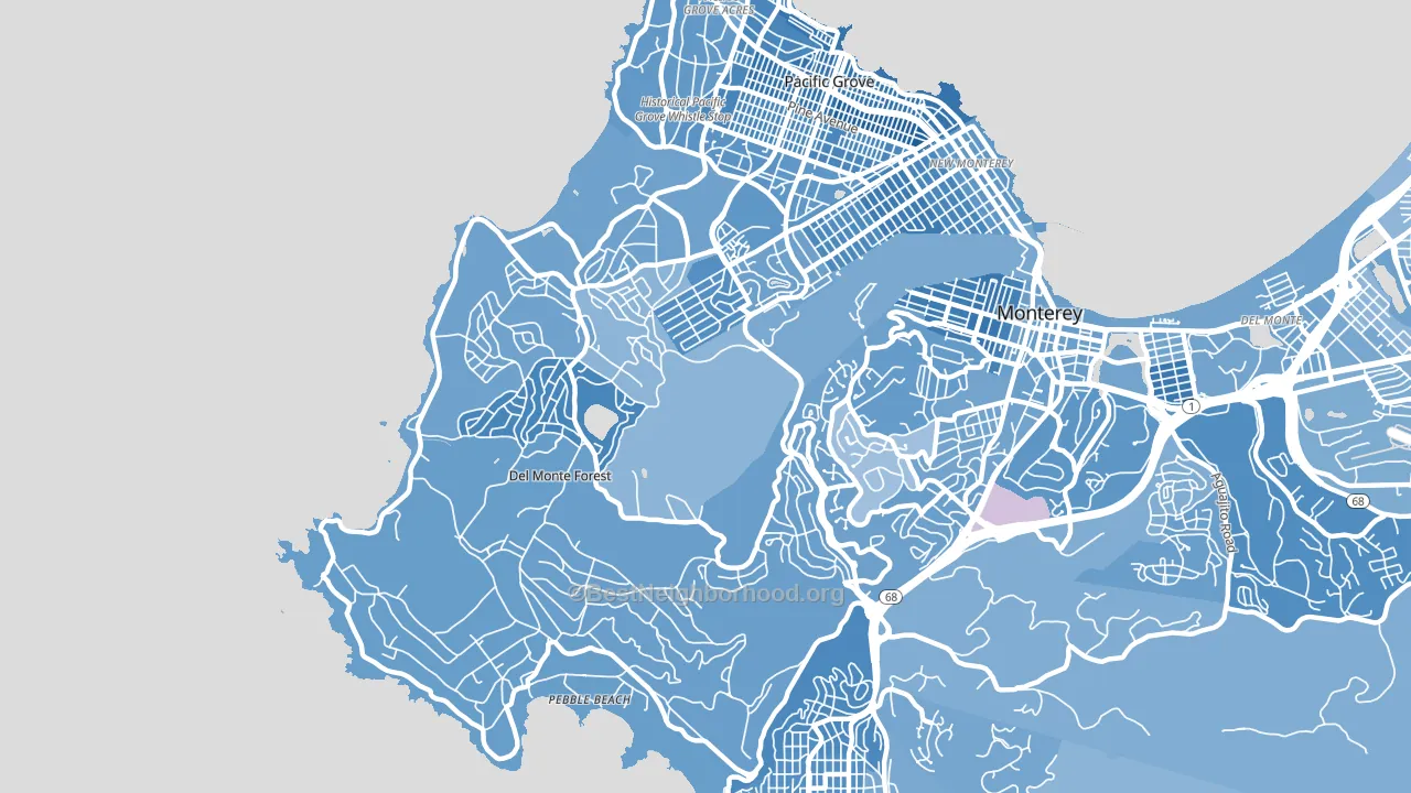 Del Monte Forest, CA block-group political-lean map