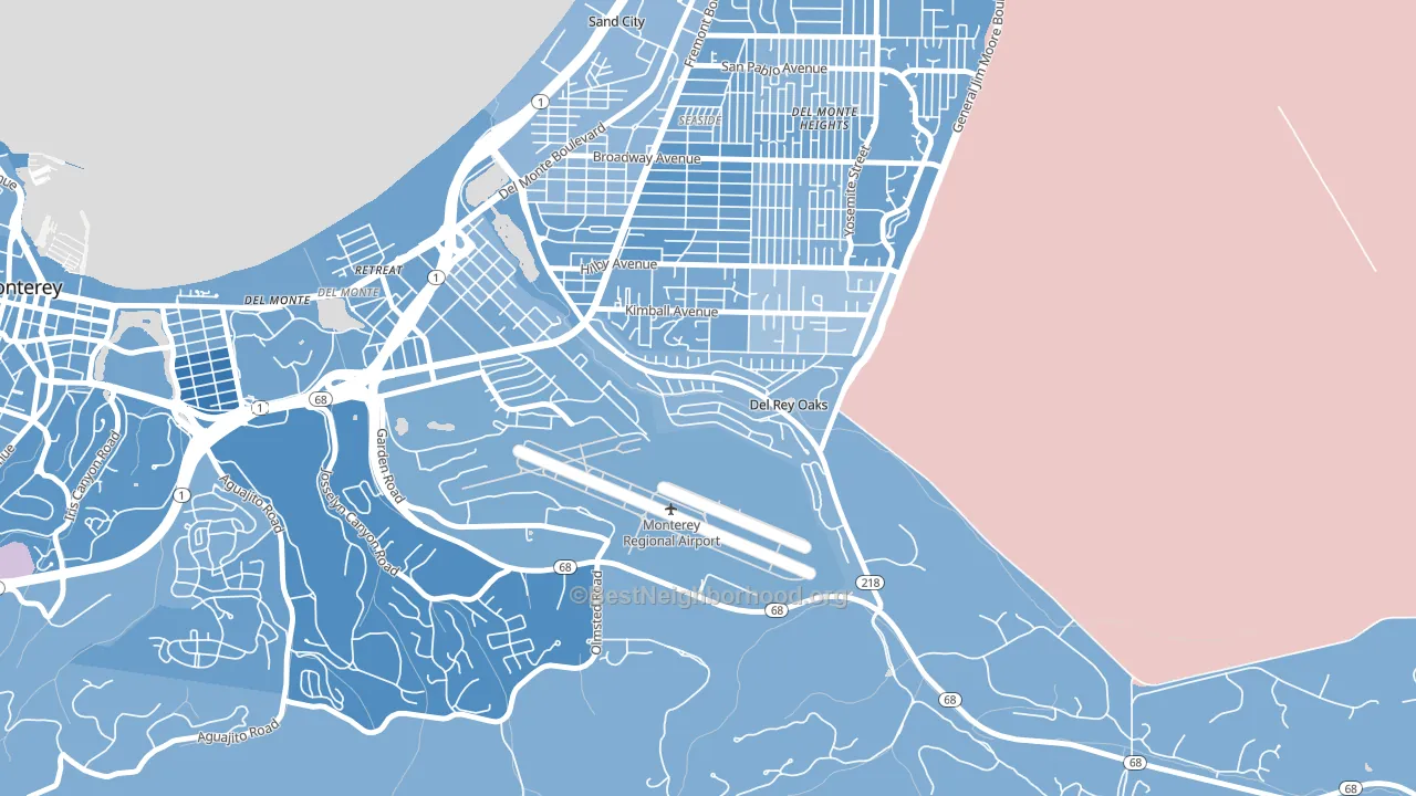 Del Rey Oaks, CA block-group political-lean map