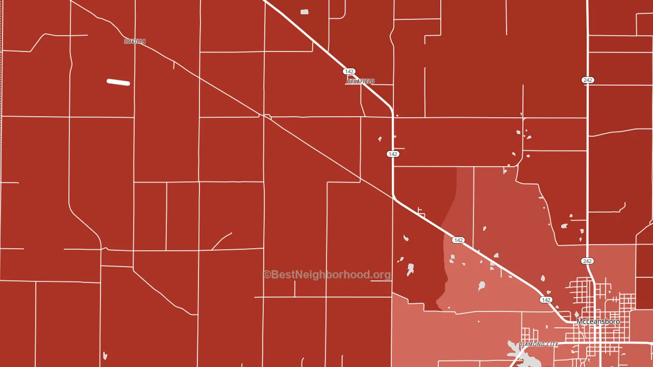 Delafield, IL block-group political-lean map