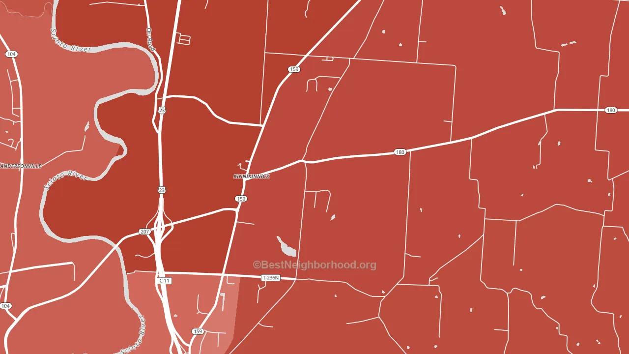 Delano, OH block-group political-lean map