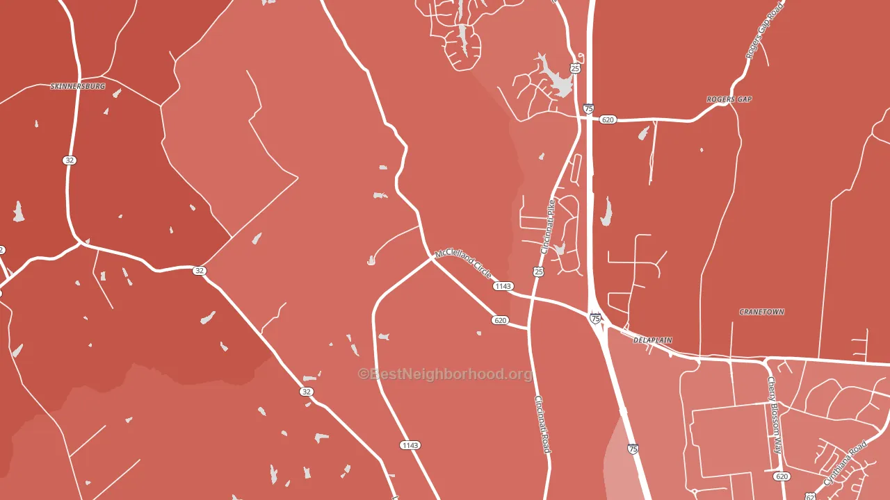 Delaplain, KY block-group political-lean map