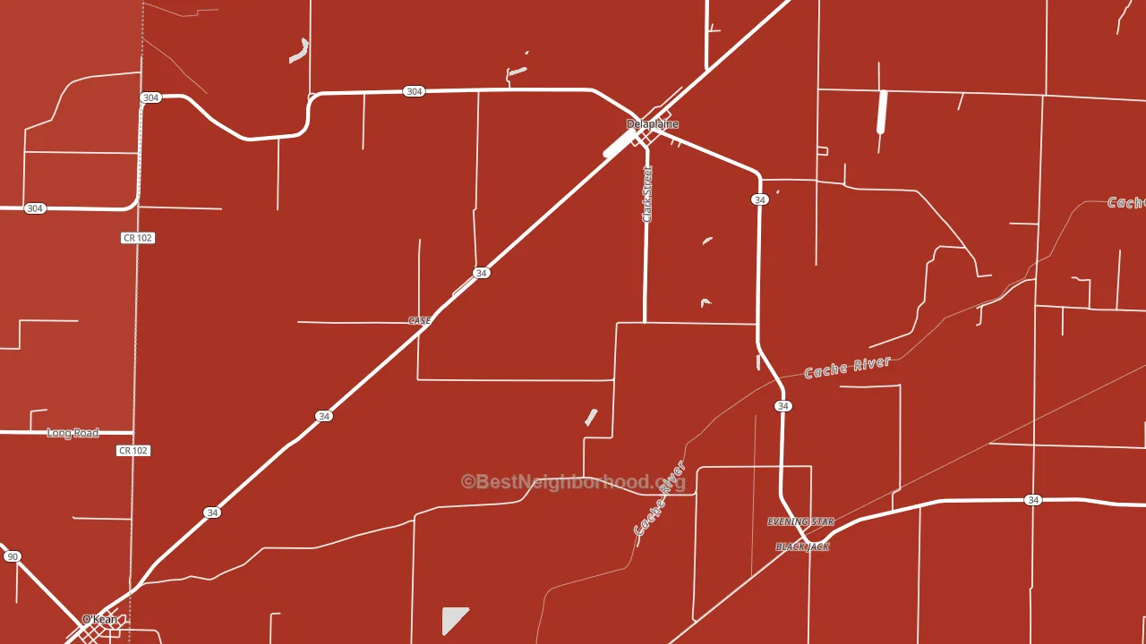 Delaplaine, AR block-group political-lean map