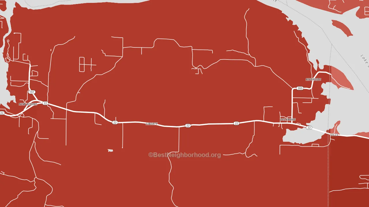 Delaware, AR block-group political-lean map