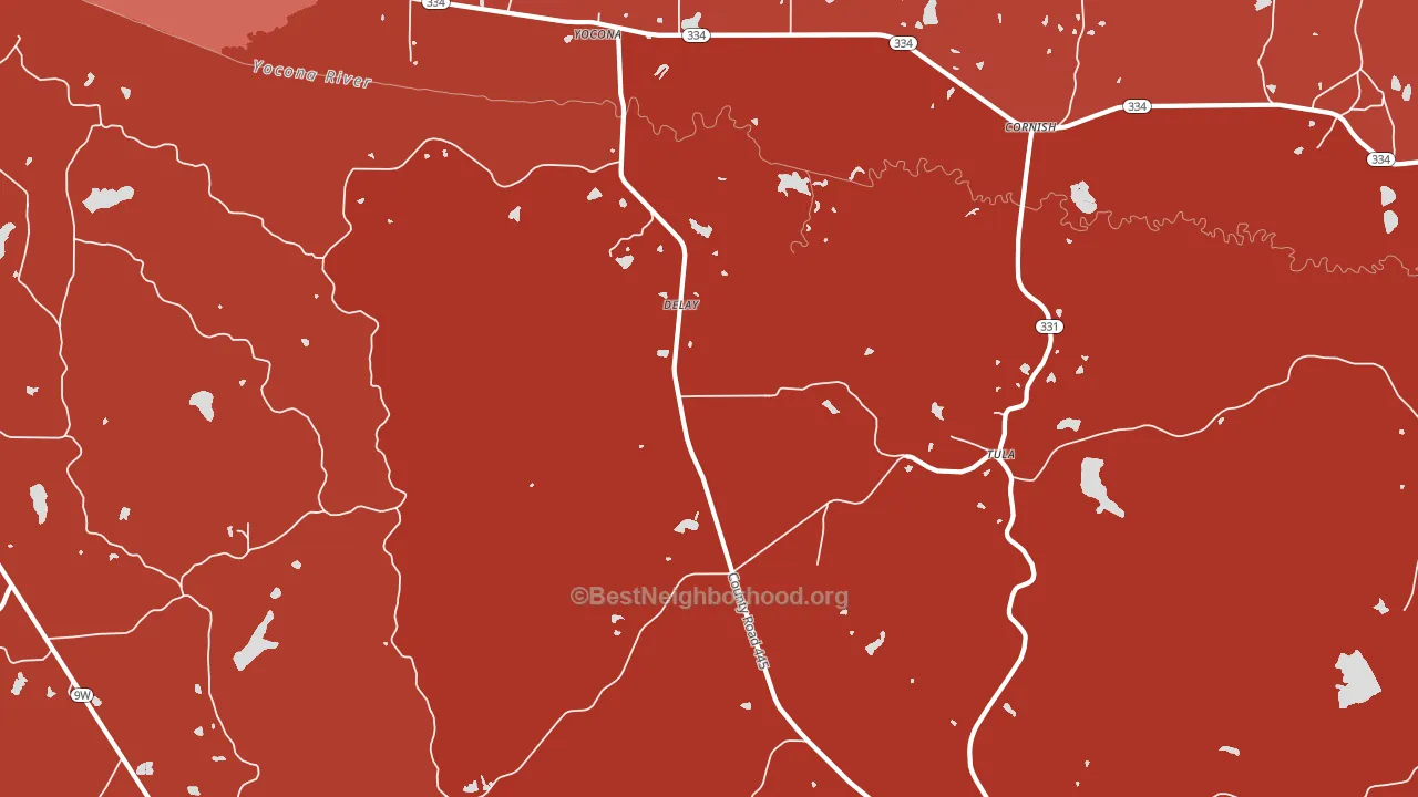 DeLay, MS block-group political-lean map