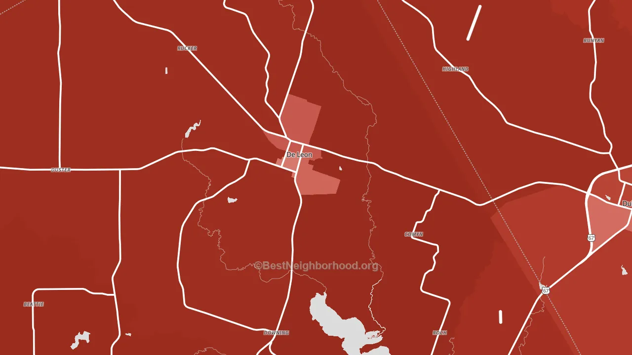 DeLeon, TX block-group political-lean map