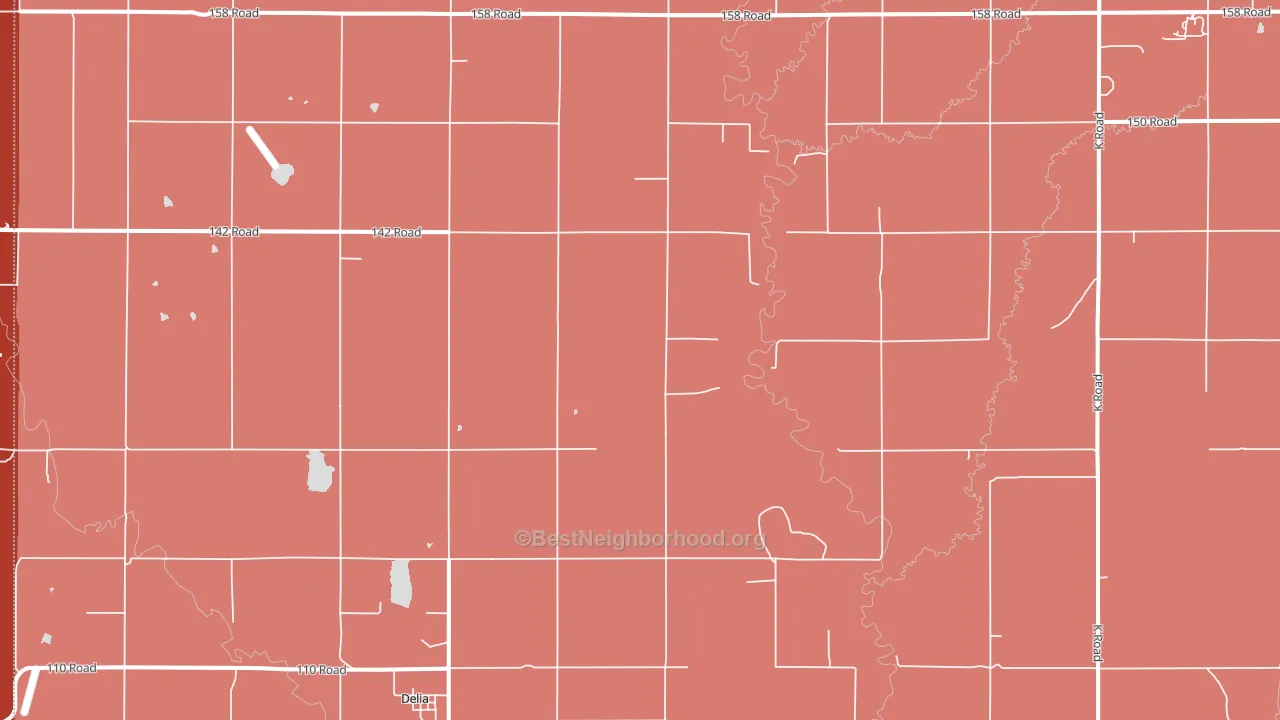 Delia, KS block-group political-lean map