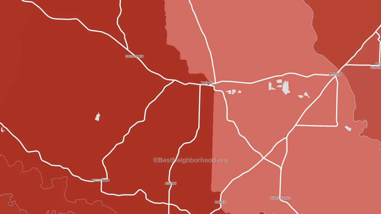Delight, AR block-group political-lean map