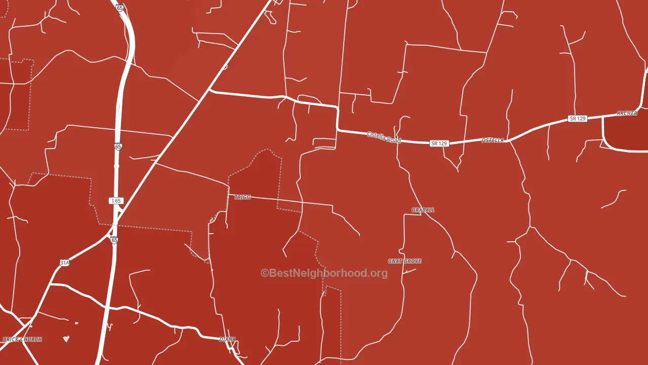 Delina, TN block-group political-lean map