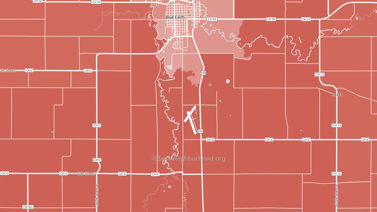 Dell, MN block-group political-lean map