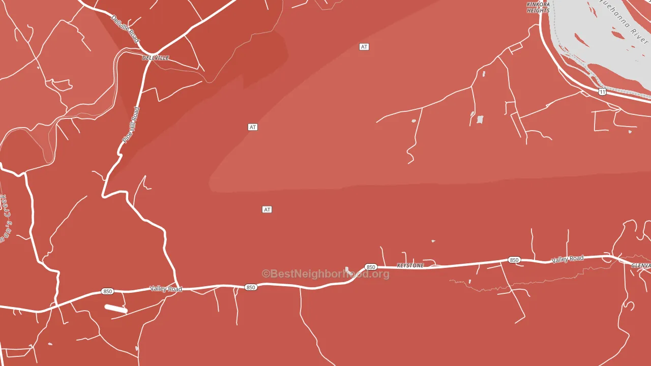Dellville, PA block-group political-lean map