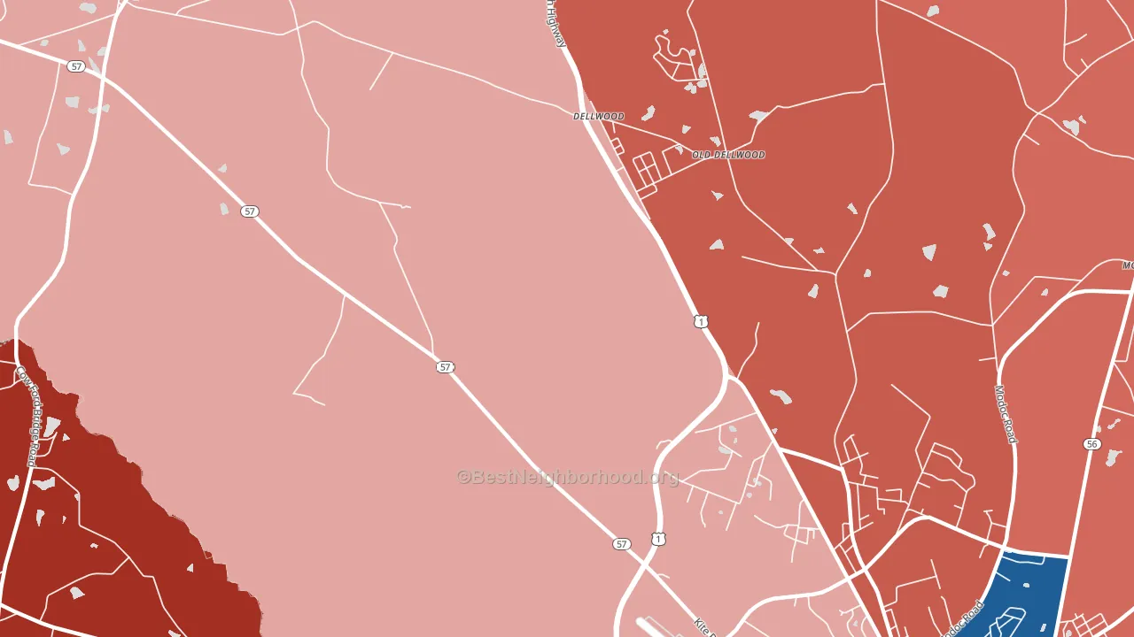 Dellwood, GA block-group political-lean map
