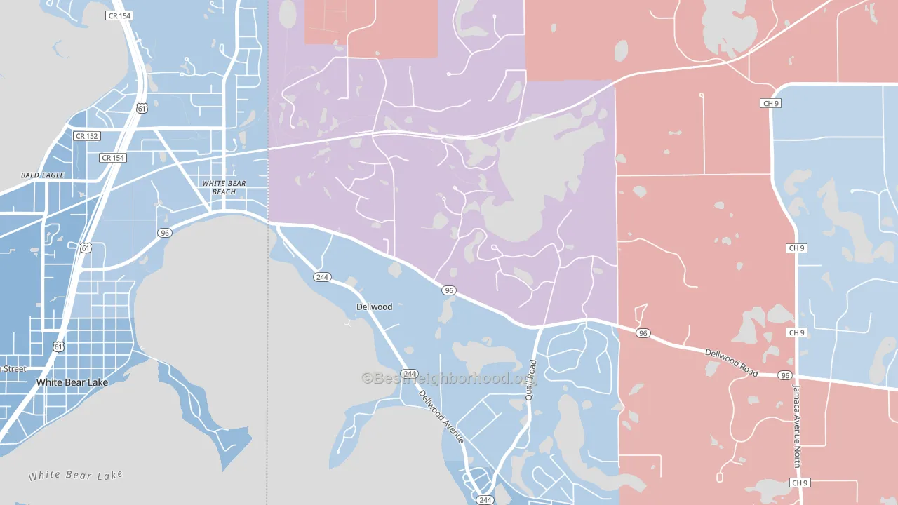 Dellwood, MN block-group political-lean map