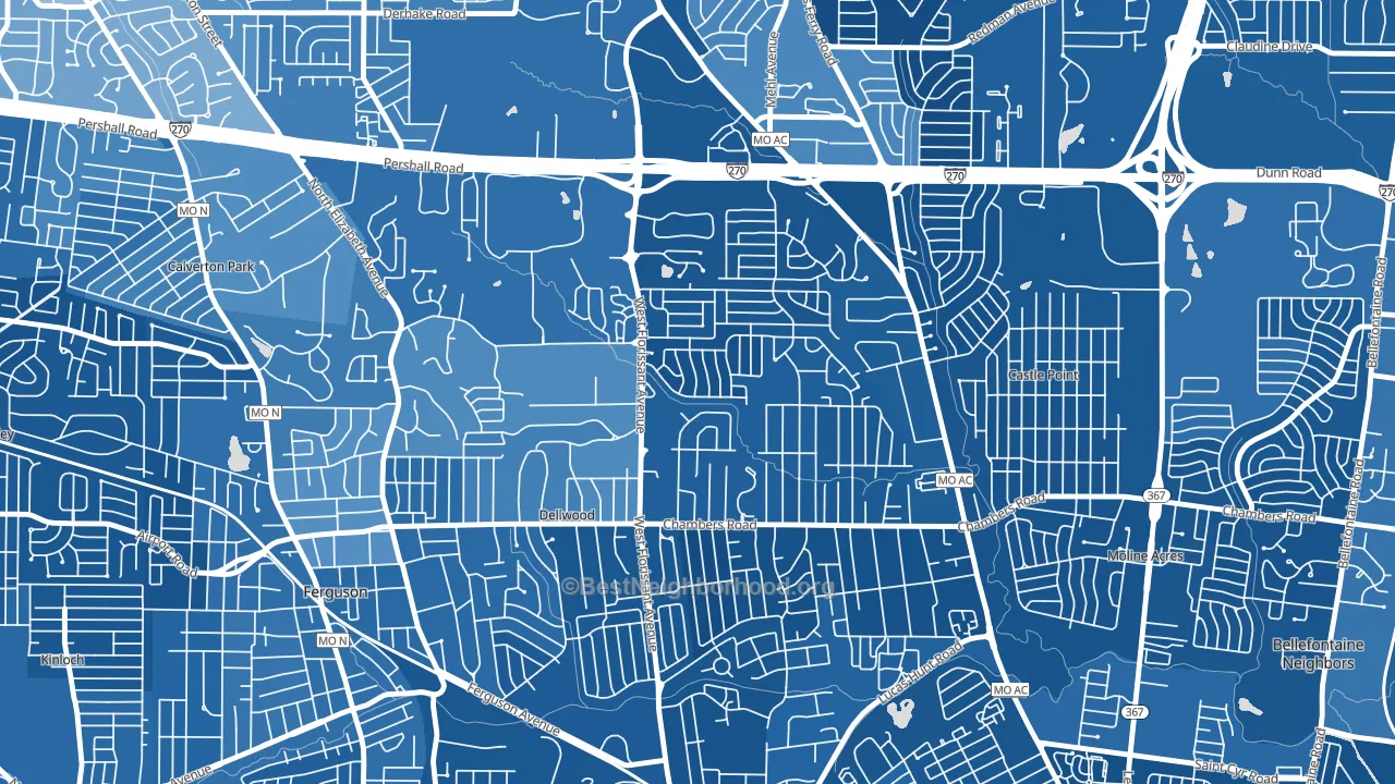 Dellwood, MO block-group political-lean map