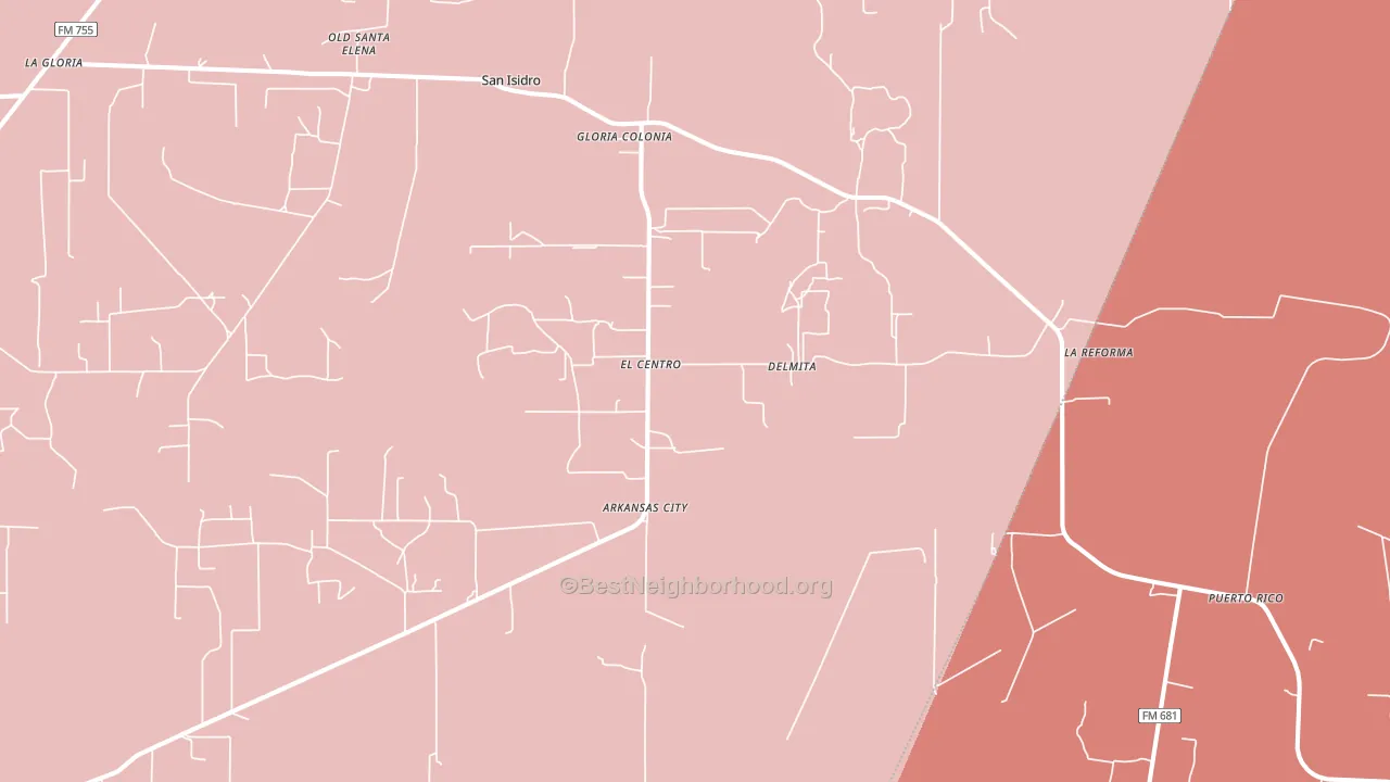 Delmita, TX block-group political-lean map