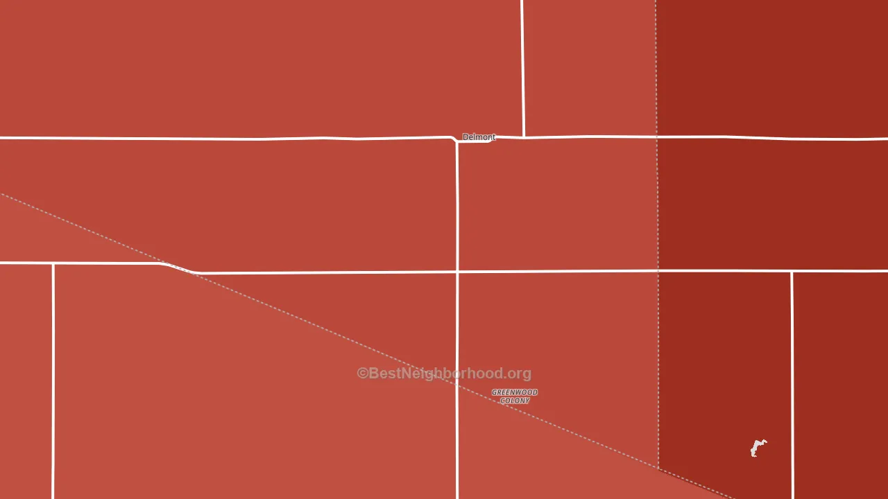 Delmont, SD block-group political-lean map