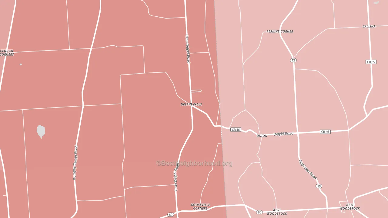 Delphi Falls, NY block-group political-lean map