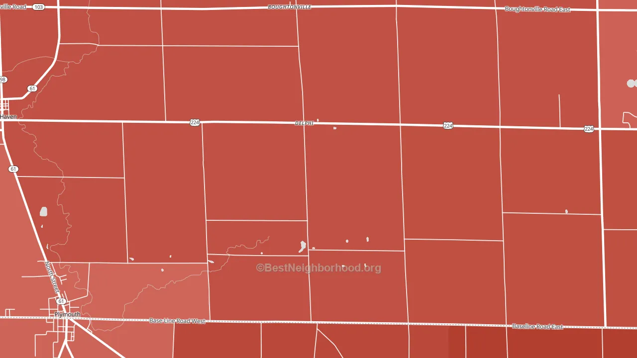 Delphi, OH block-group political-lean map