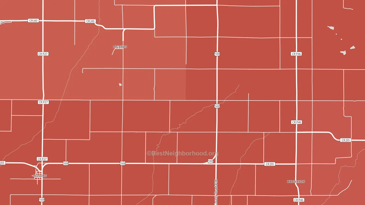 Delphos, IA block-group political-lean map