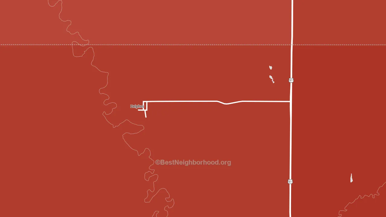 Delphos, KS block-group political-lean map
