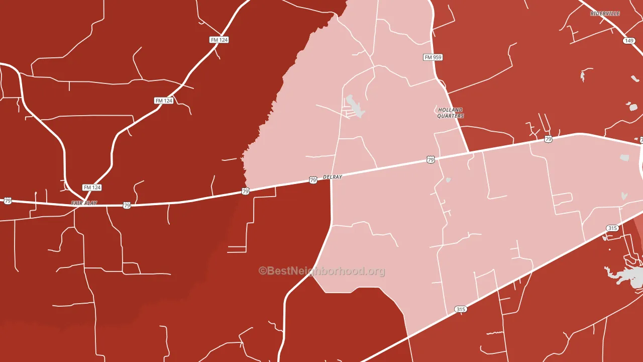Delray, TX block-group political-lean map