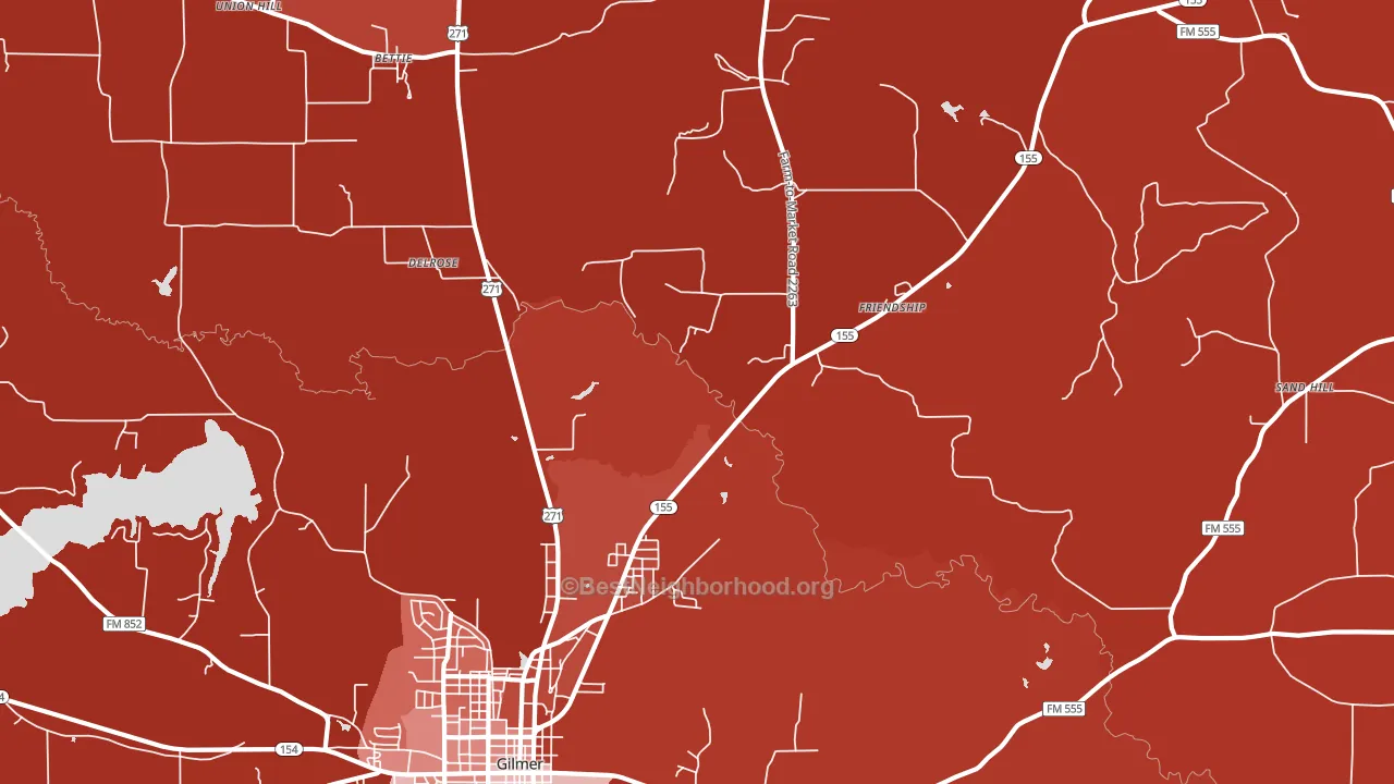 Delrose, TX block-group political-lean map