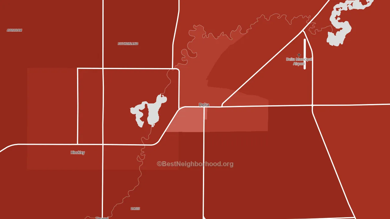 Delta, UT block-group political-lean map