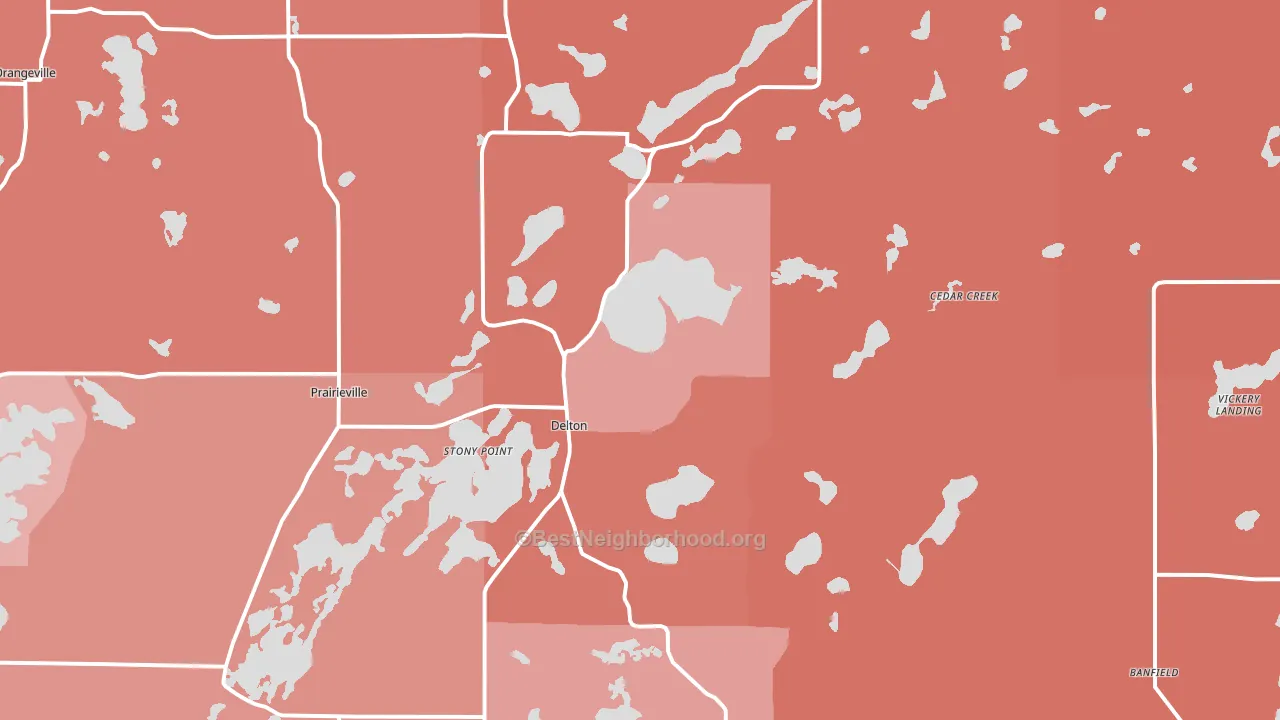 Delton, MI block-group political-lean map