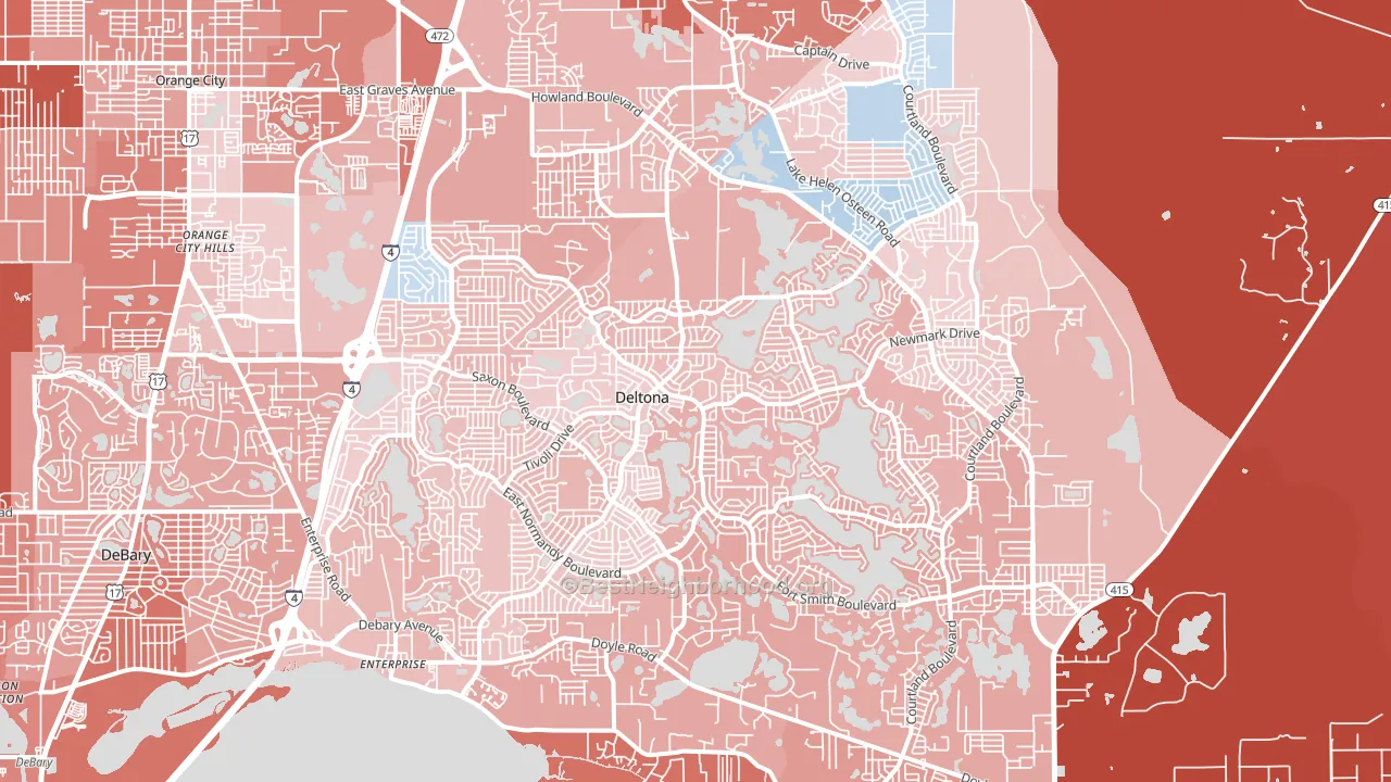 Deltona, FL block-group political-lean map