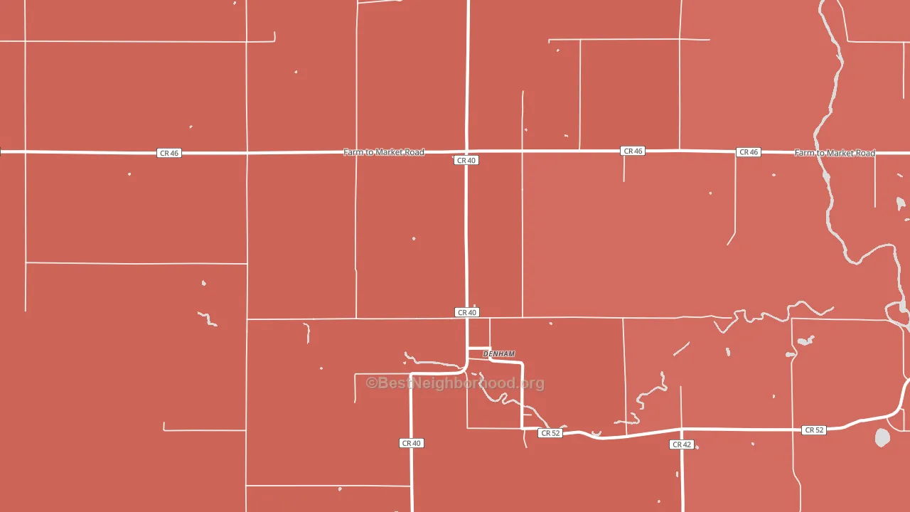 Denham, MN block-group political-lean map