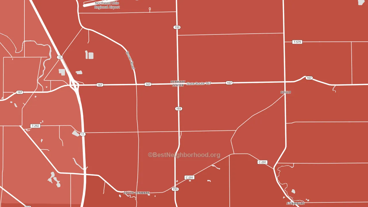 Denmark Center, OH block-group political-lean map