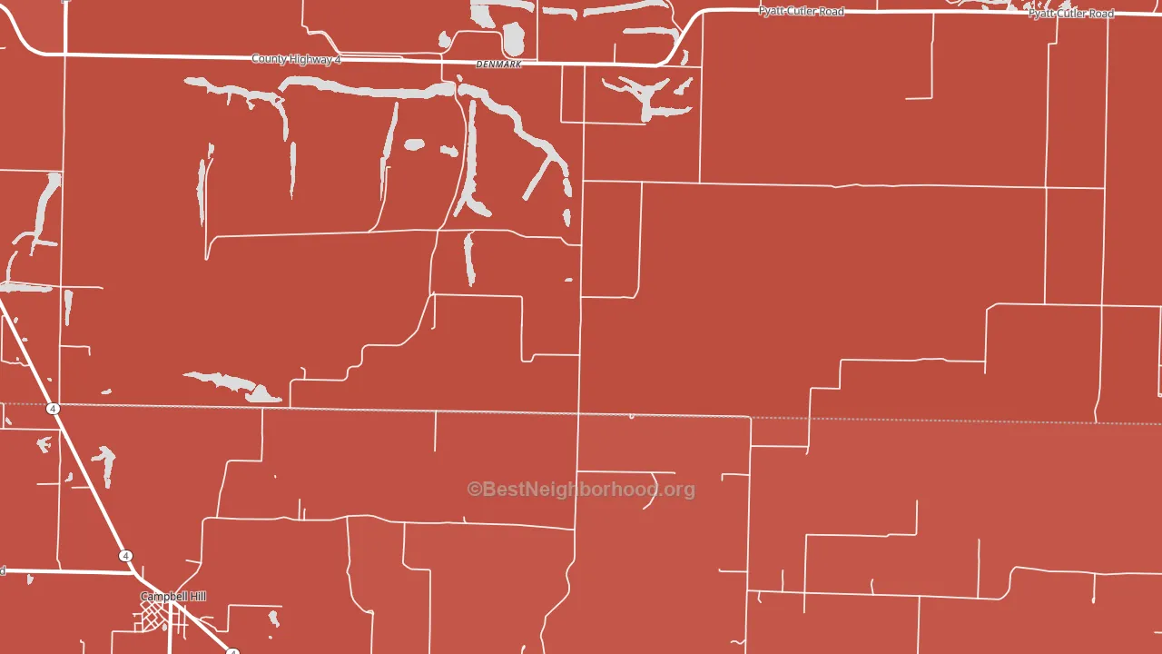 Denmark, IL block-group political-lean map
