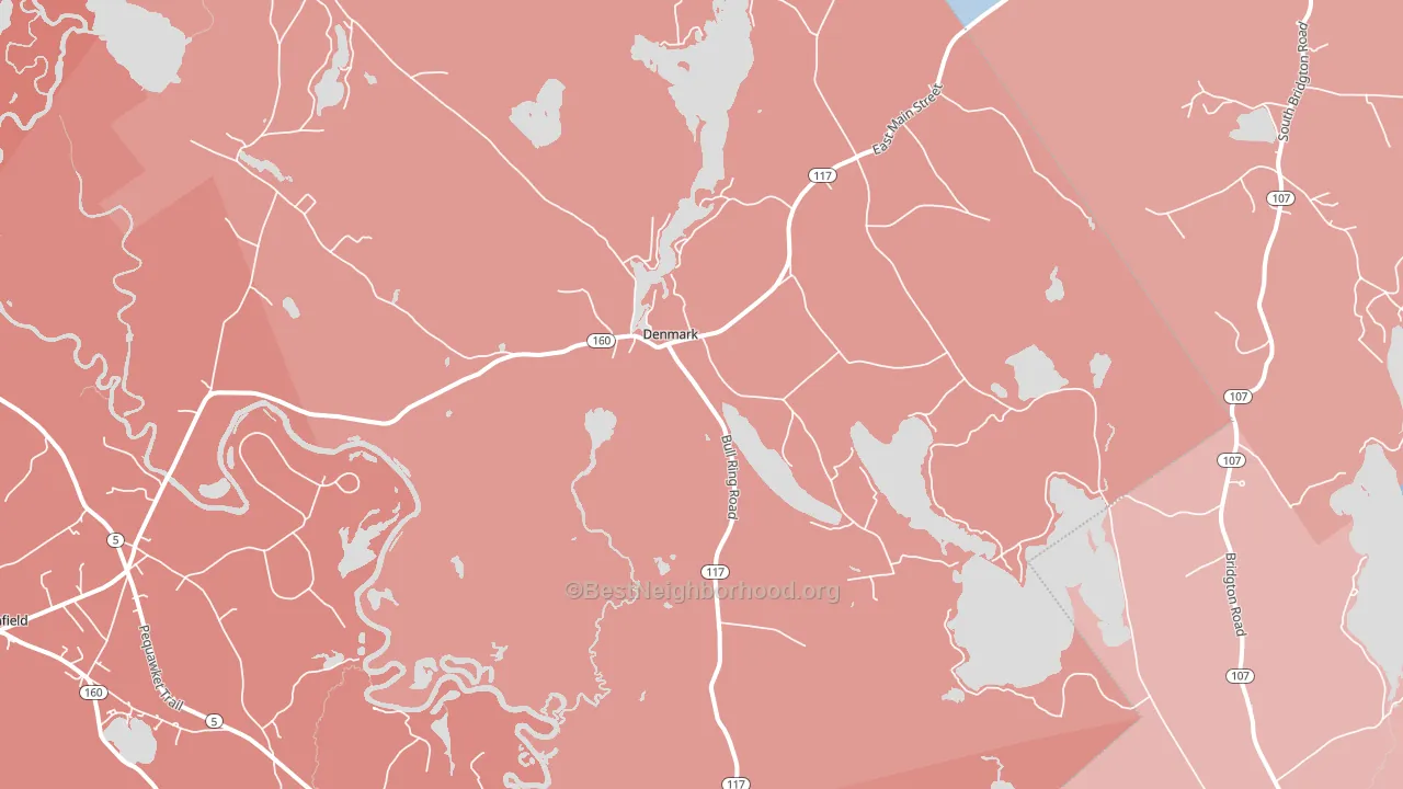 Denmark, ME block-group political-lean map
