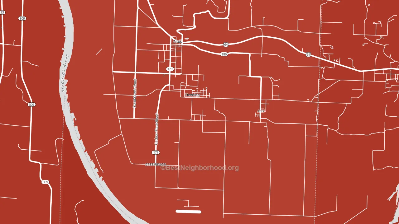 Denning, AR block-group political-lean map