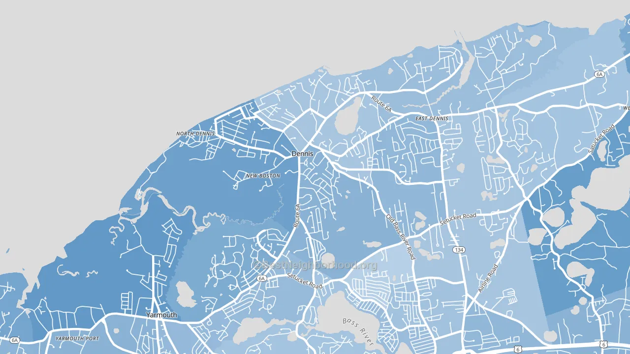 Dennis, MA block-group political-lean map