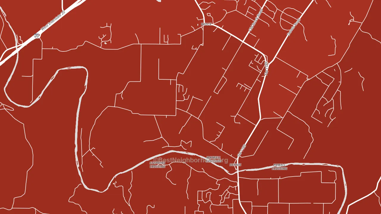 Dennis, TX block-group political-lean map