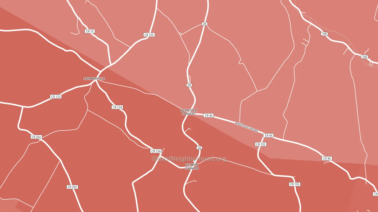 Dennison Corners, NY block-group political-lean map