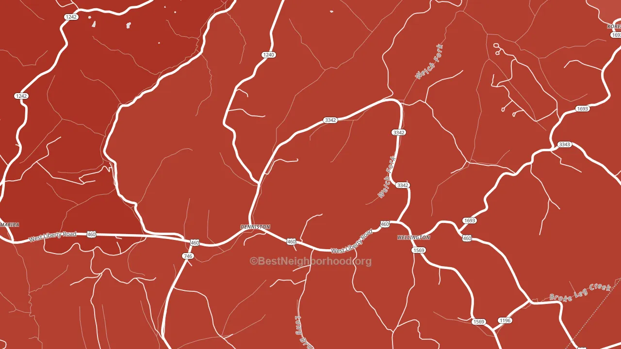 Denniston, KY block-group political-lean map