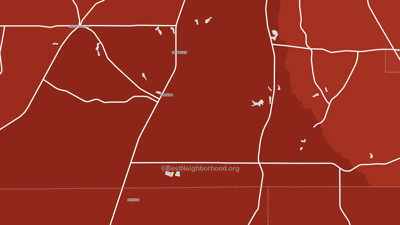 Denton, GA block-group political-lean map