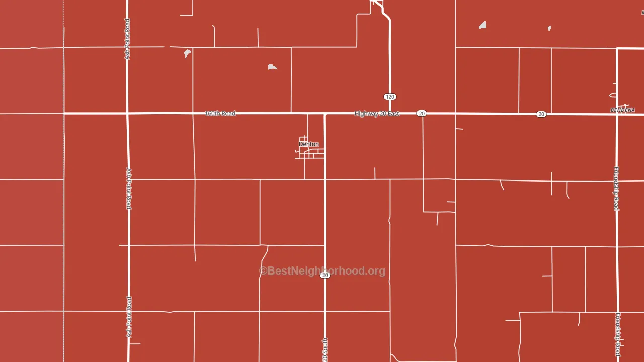 Denton, KS block-group political-lean map
