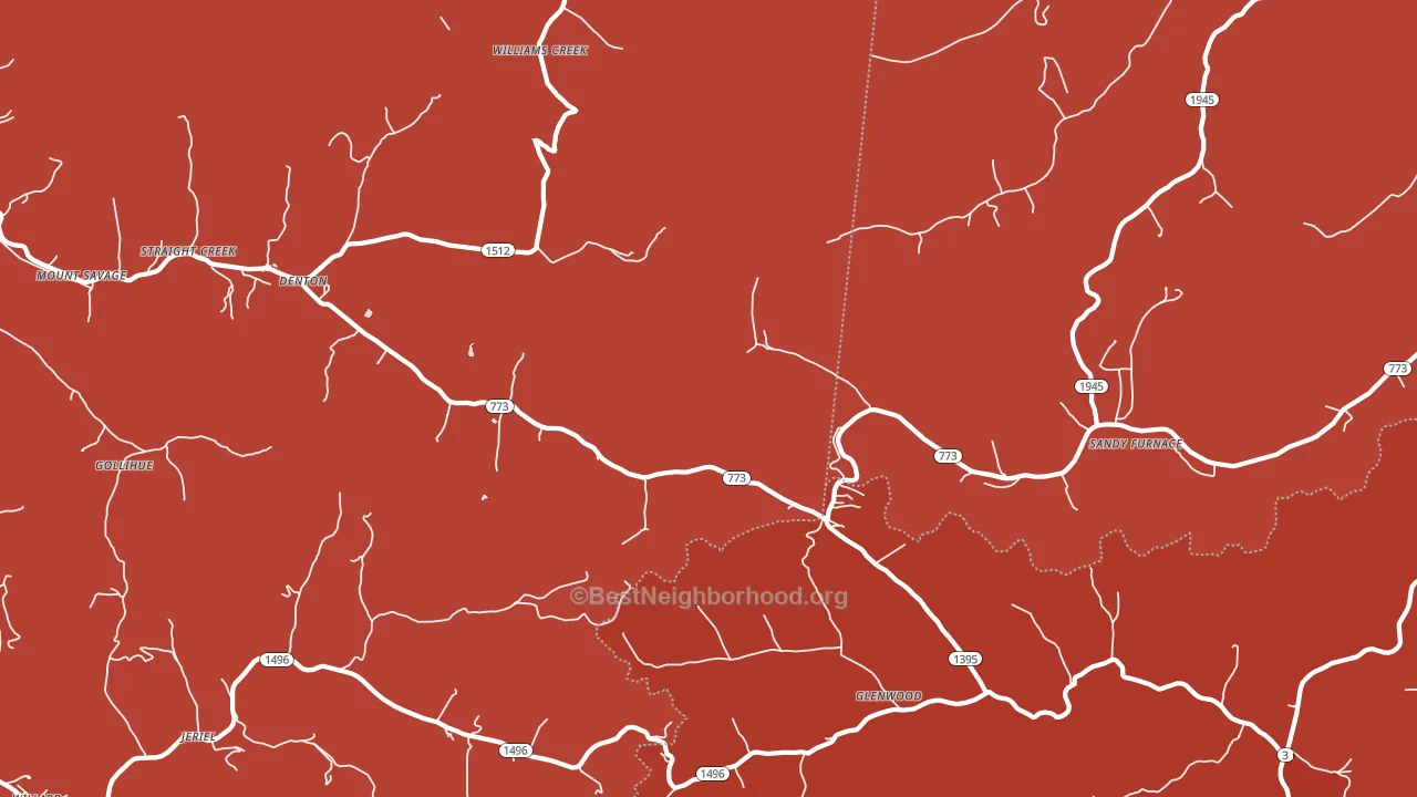 Denton, KY block-group political-lean map